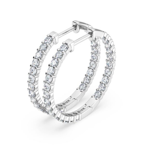 14K Lab Grown Diamond Inside Out Hoop Earrings