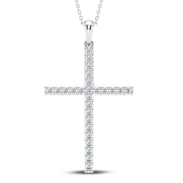 14K Lab Grown Diamond Cross Pendant
