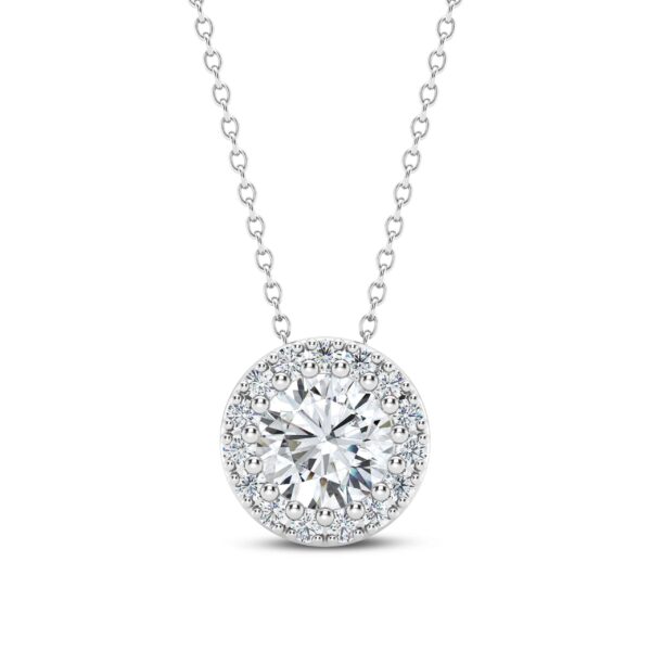 14K Lab Grown Diamond Halo Pendant